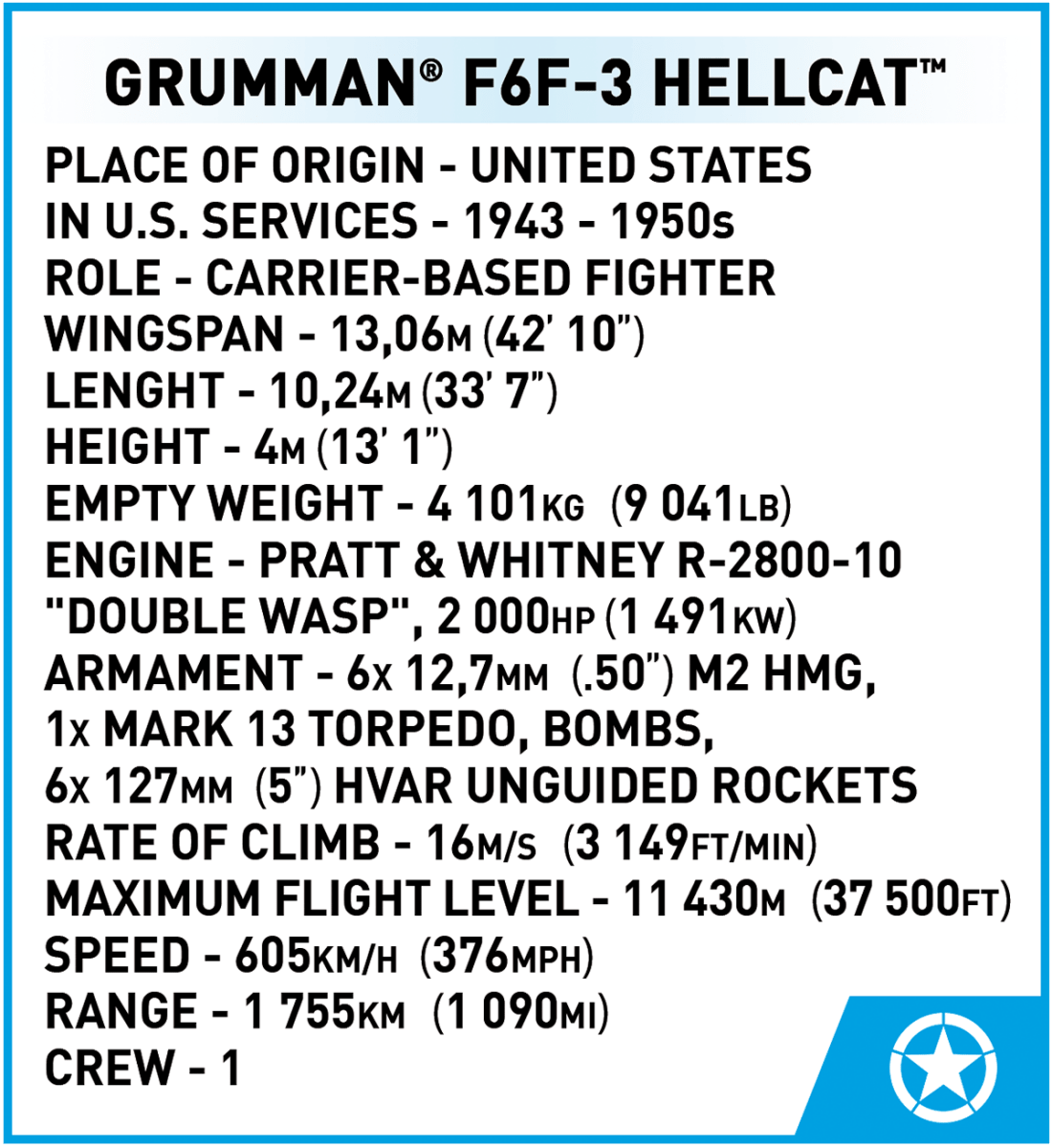 COBI Grumman F6F Hellcat - KhalilMania