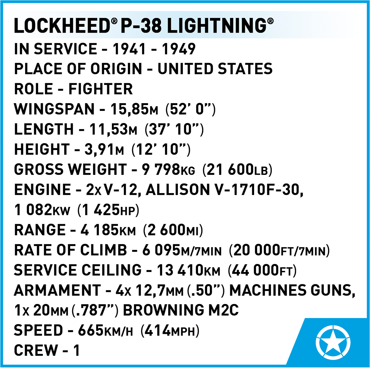 COBI Lockheed P - 38 Lightning - KhalilMania