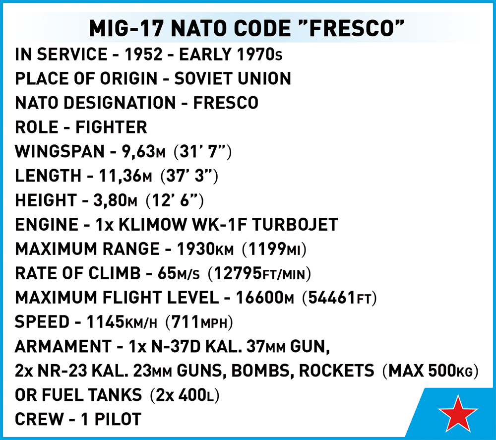 COBI MiG - 17 NATO Code "Fresco" - KhalilMania