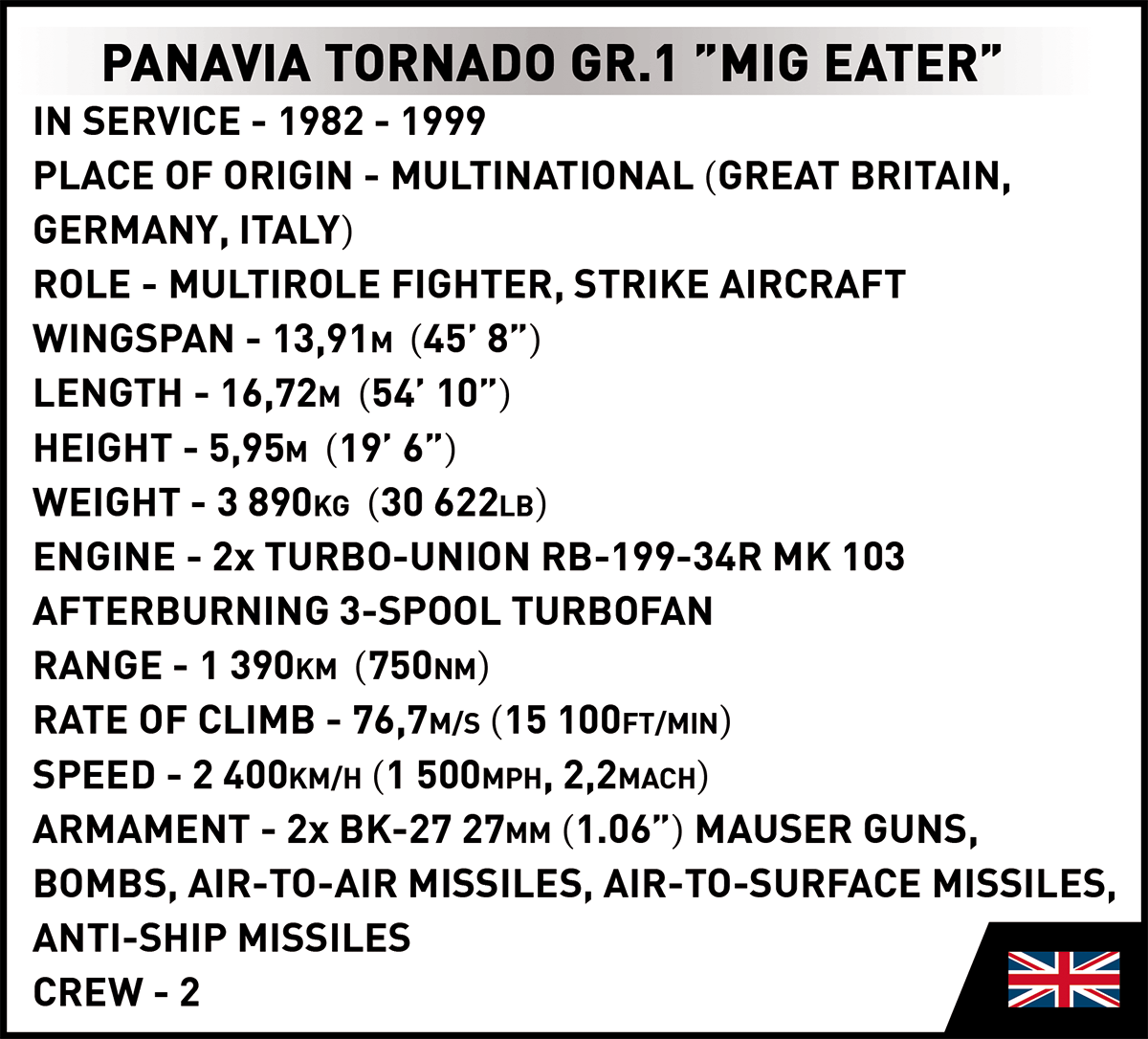 COBI Panavia Tornado GR.1 "MiG Eater" - KhalilMania