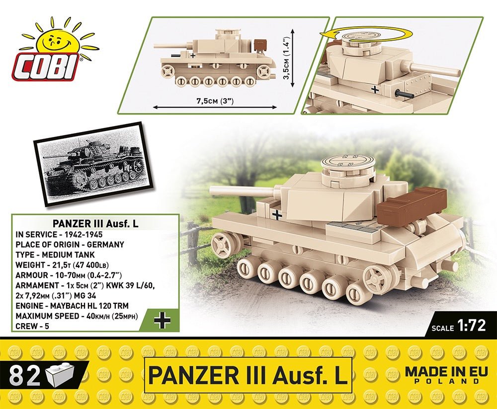 COBI® - Panzer III Ausf.L (1:72 Scale) - KhalilMania