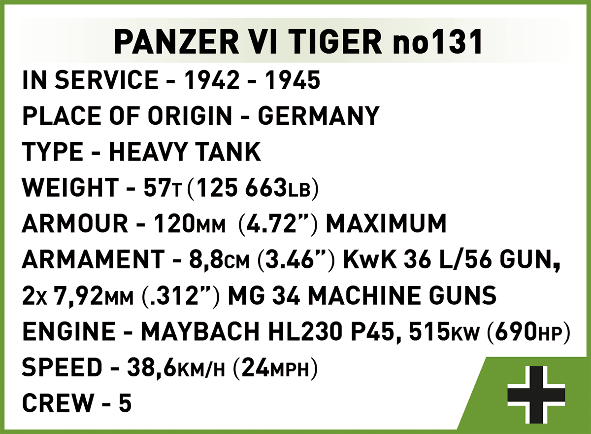 COBI Panzer VI Tiger no131 - KhalilMania