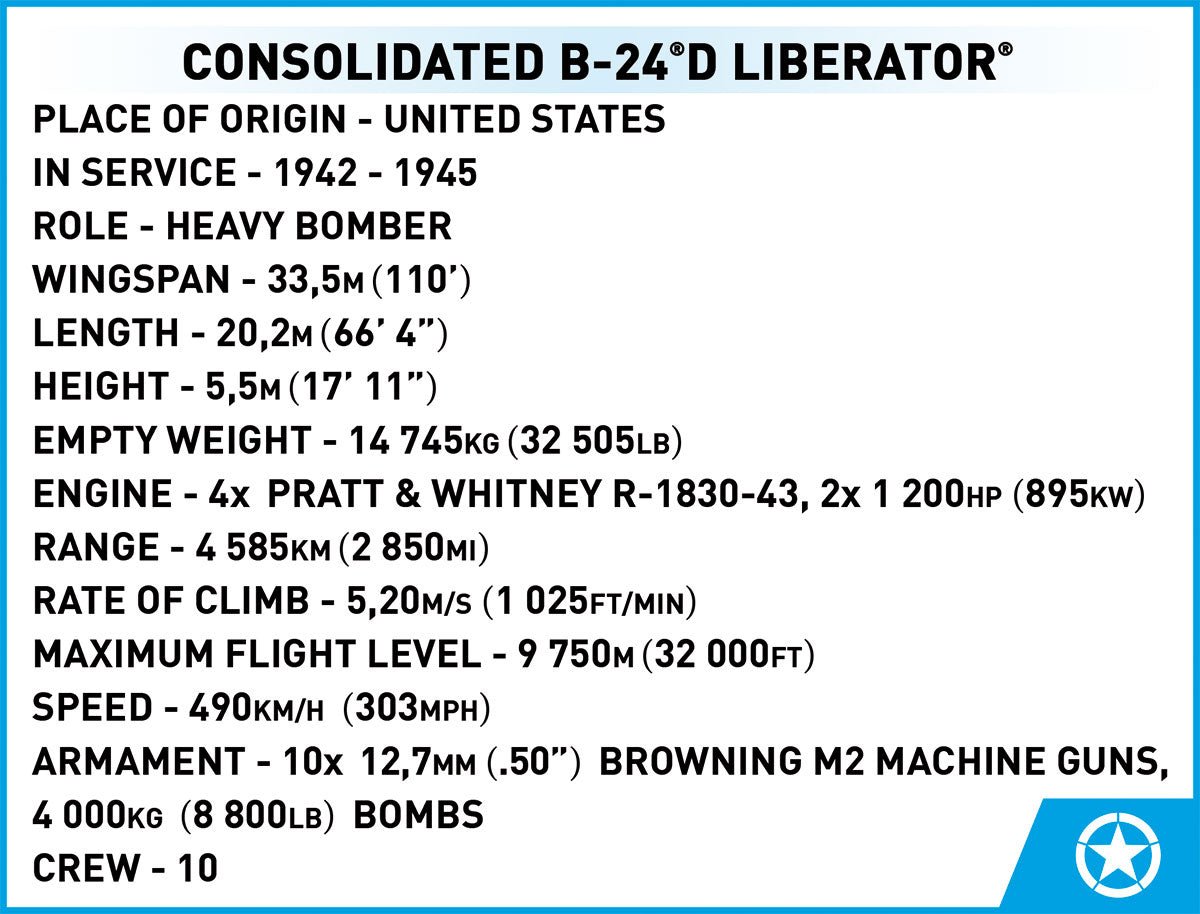 COBI WWII CONSOLIDATED B - 24D LIBERTY - KhalilMania
