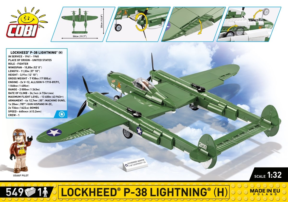 COBI® - WWII Lockheed P - 38H Lightning - KhalilMania