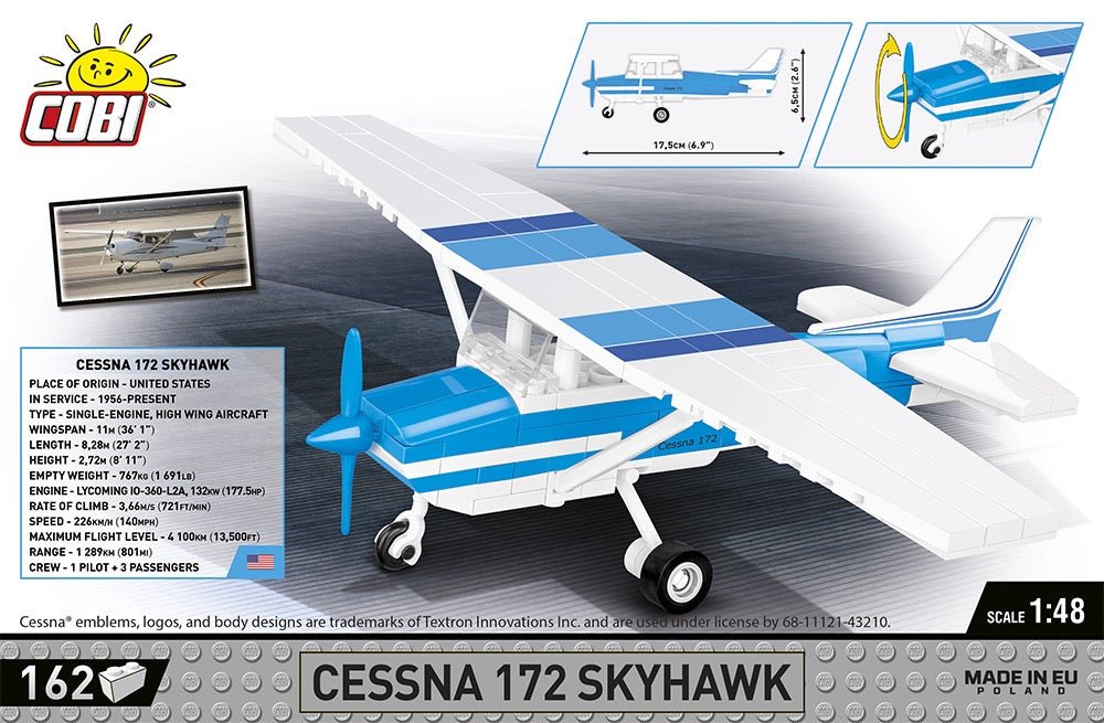 COBI® - Cessna 172 Skyhawk - White - Blue - KhalilMania