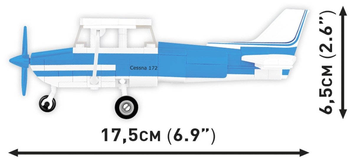 COBI Cessna 172 Skyhawk - White - Blue - KhalilMania