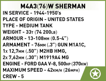 COBI M4A3 Sherman (1:72 Scale) - KhalilMania