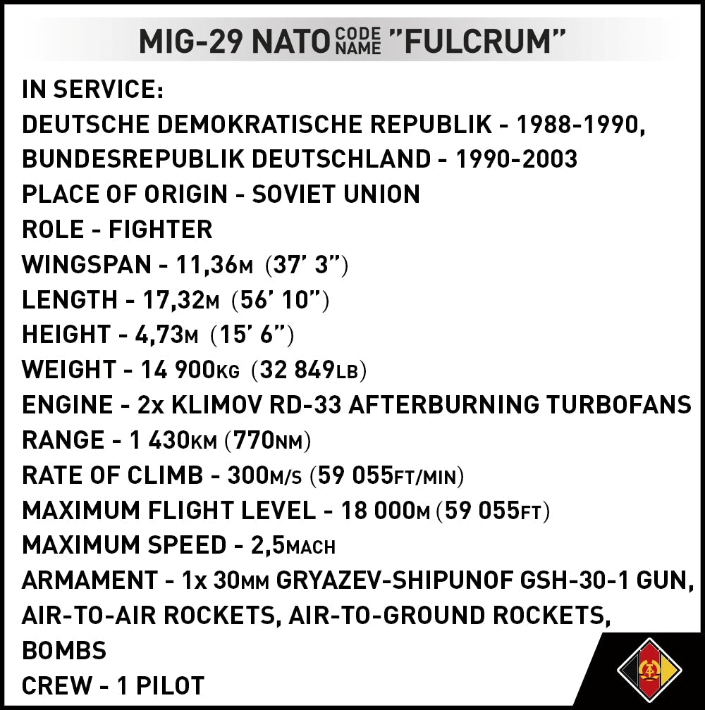 Cobi MiG - 29 (East Germany) - KhalilMania