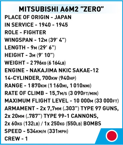 COBI Mitsubishi A6M2 ZERO (Scale 1:48) - KhalilMania