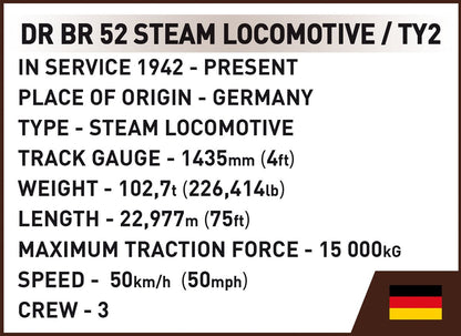 COBI Steam Locomotive Drb Class 52 1630 - KhalilMania