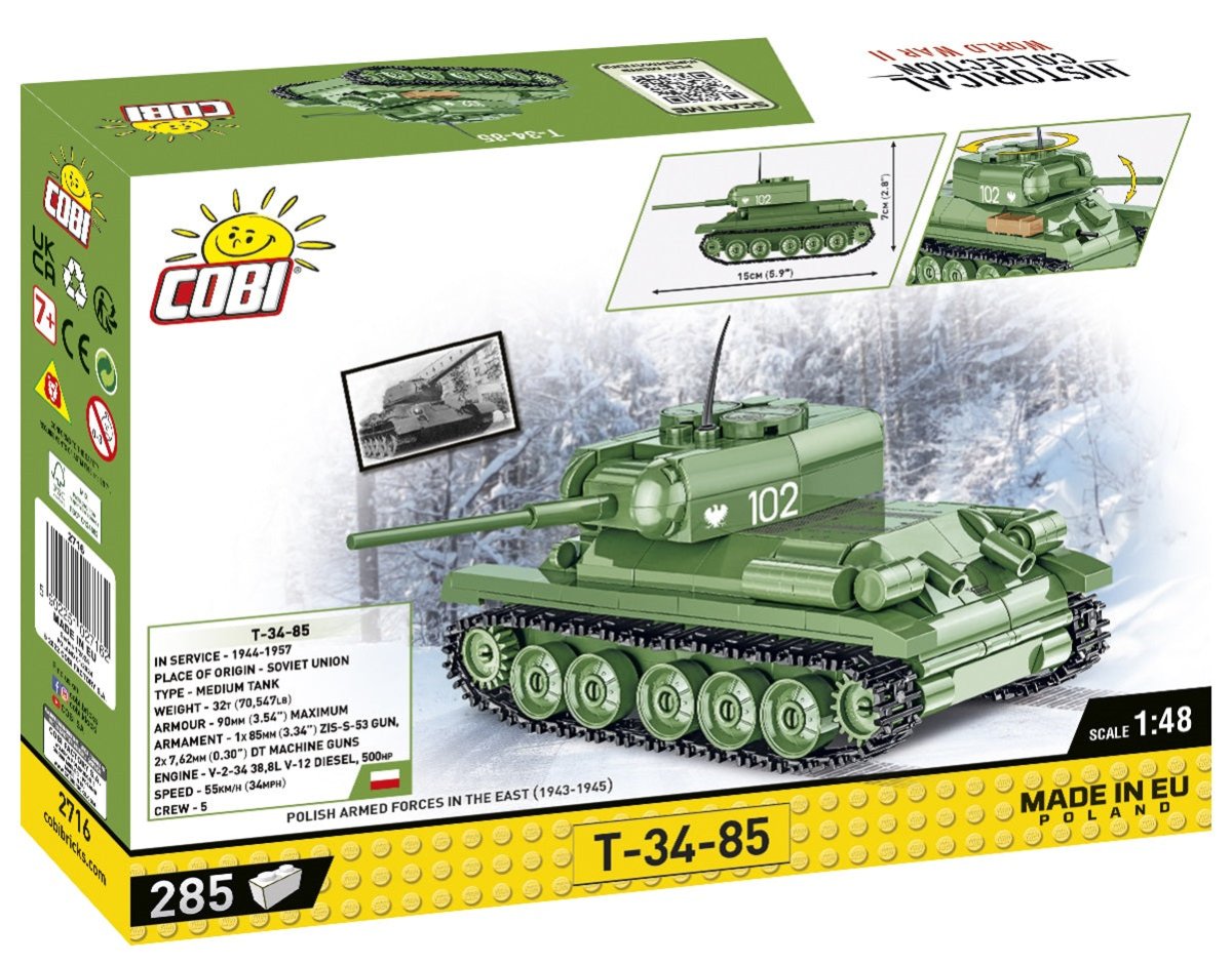 COBI T - 34 - 85 Tank (1:48 Scale) - KhalilMania