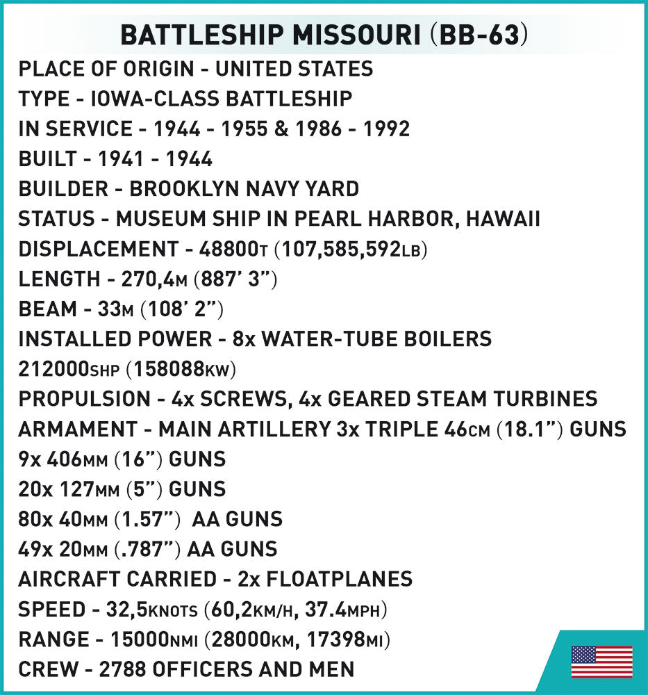 COBI WW2 Missouri Battleship - KhalilMania