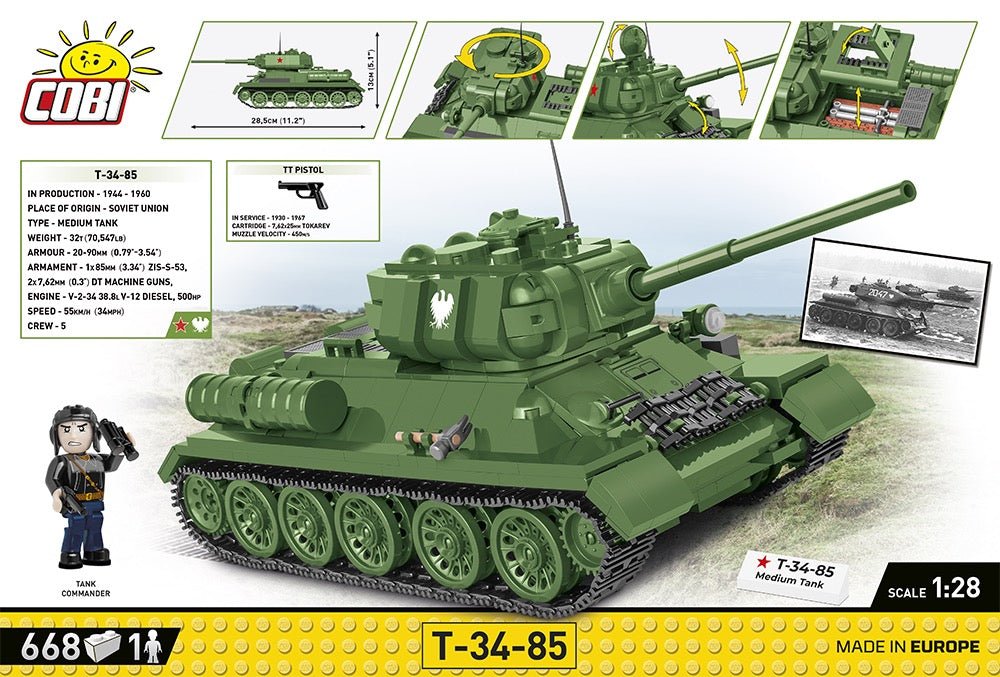 COBI® - WW2 Soviet T 34 - 85 Tank - KhalilMania