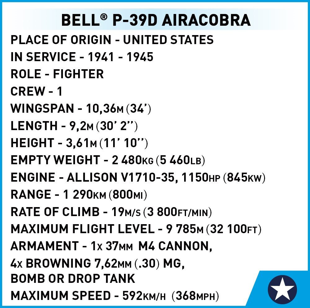 COBI WWII BELL P - 39D AIRACOBRA - KhalilMania