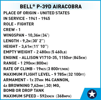 COBI WWII BELL P - 39D AIRACOBRA - KhalilMania
