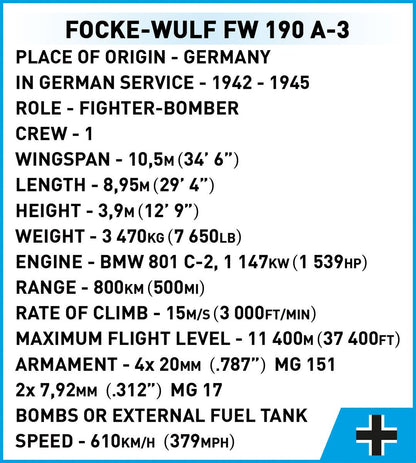 COBI WWII FOCKE - WULF FW 190 A3 - KhalilMania