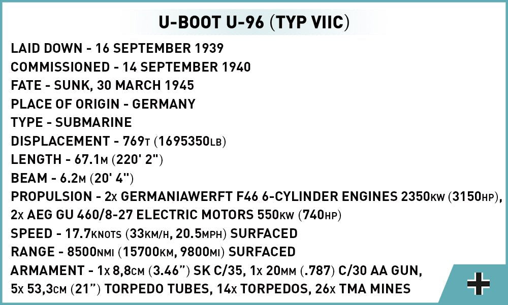 COBI WWII U - Boot U - 96 - KhalilMania